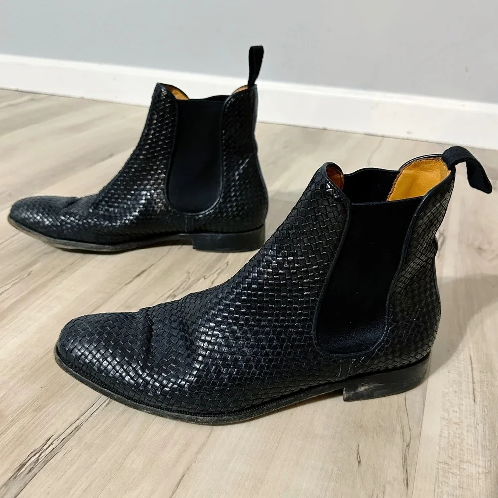 Carmina Braided‎ Chelsea Boots 80306 Rain Size 8 Goodyear Weld Leather